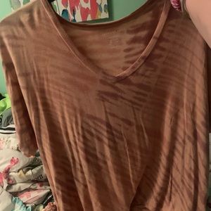 burnt orange tie die top